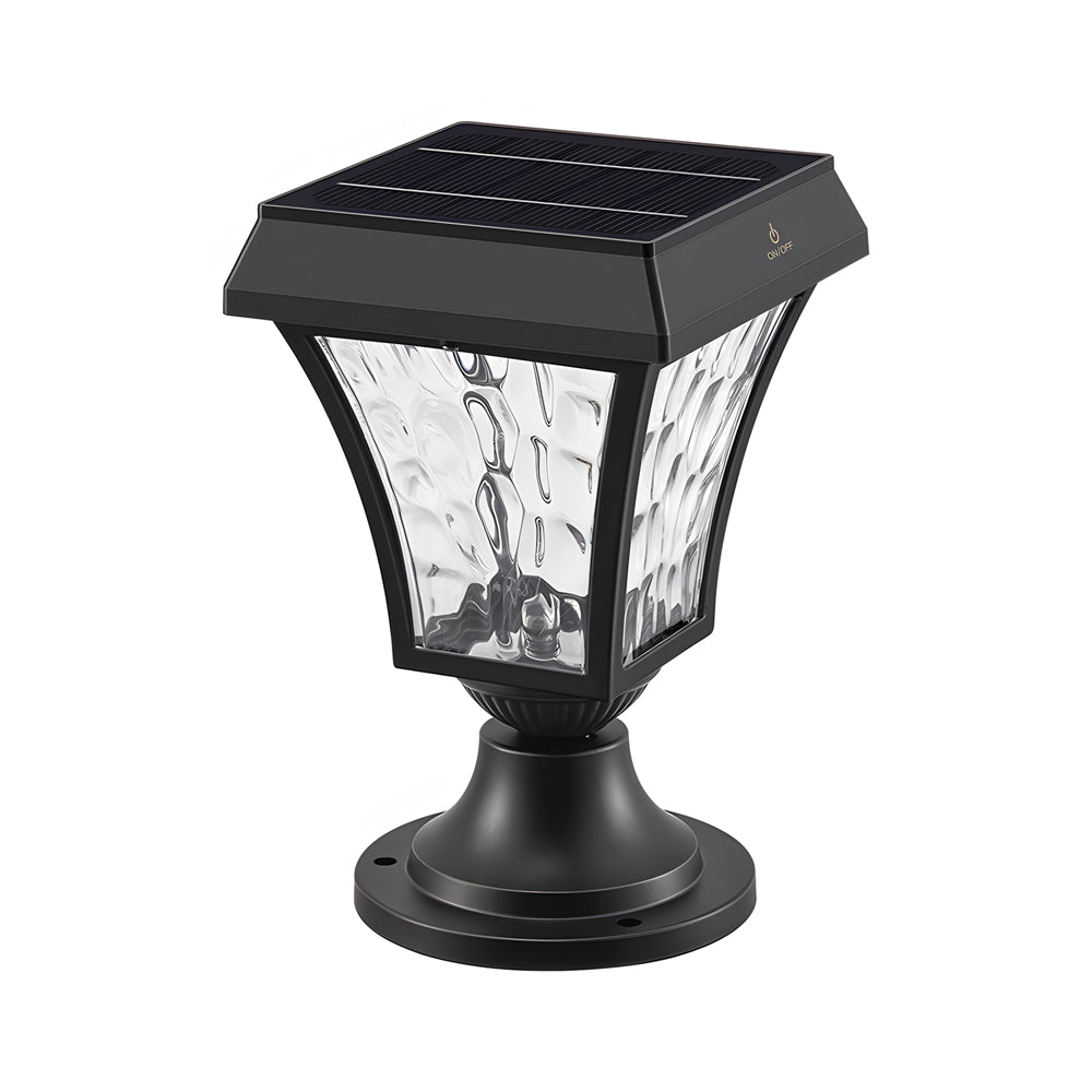 LED Solar Pillar Lights Outdoor Waterproof Cast Aluminum - Lamp Outdoor
