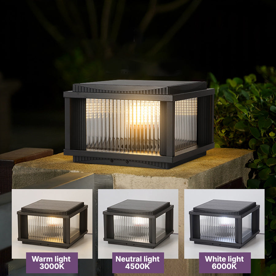 Waterproof Outdoor Pillar Solar Lights Retro Style - Lamp Outdoor