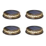 Solar-Powered LED Black Disc Pathway Lights - 4 Pack Outdoor Lighting - Lamp Outdoor