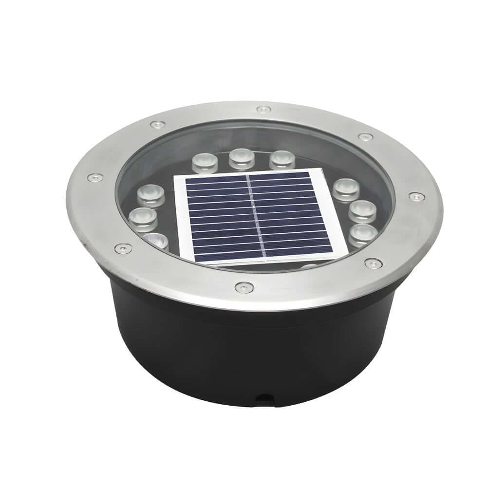 Solar Powered LED Metal Well Light - Lamp Outdoor