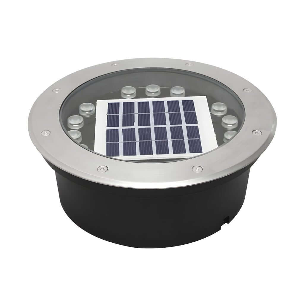 Solar Powered LED Metal Well Light - Lamp Outdoor