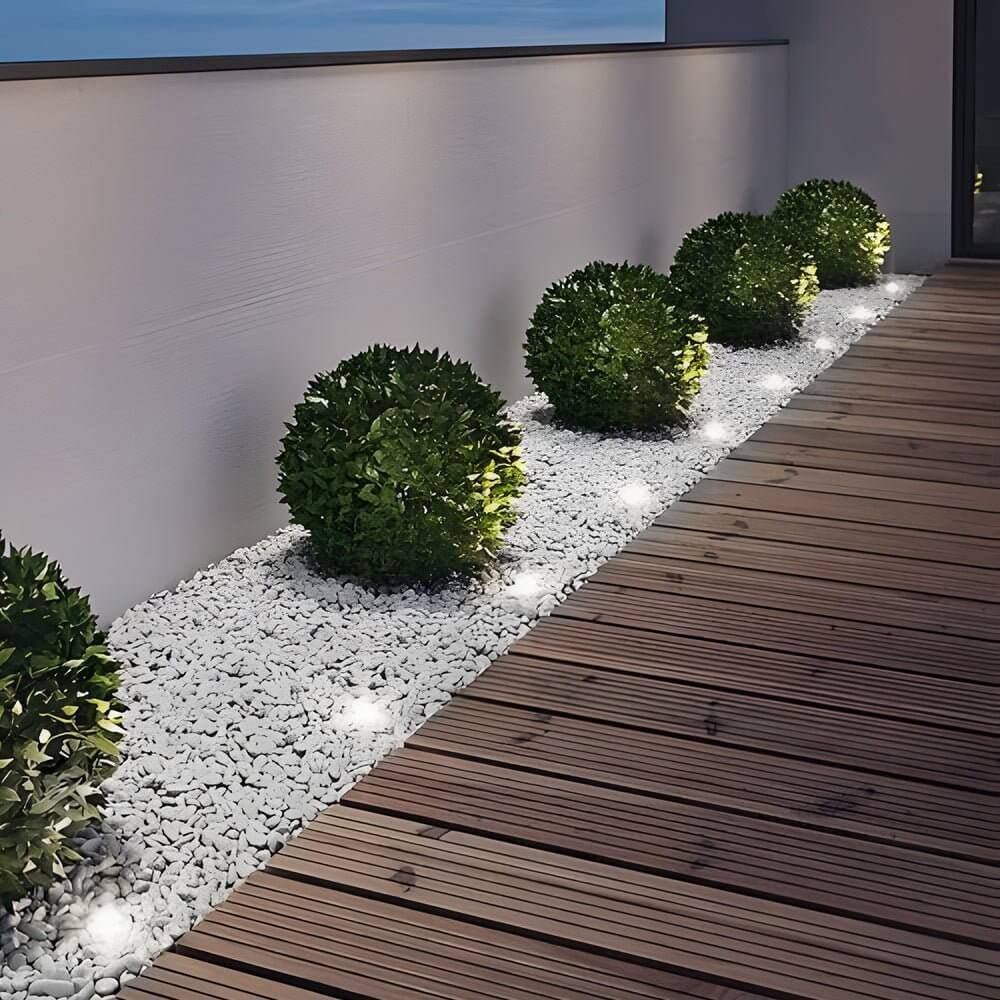Solar Powered LED Metal Well Light - Lamp Outdoor