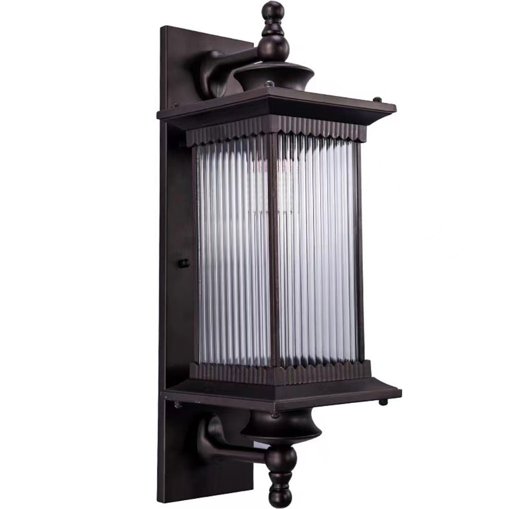 Vintage Striped Glass Shade IP55 Waterproof Retro Solar Lights Outdoor - Lamp Outdoor