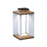 Solar Waterproof Wooden White Floor Lamp Modern Style - Lamp Outdoor