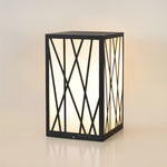 20W Square Solar LED Bollard Lights with Linear Pattern Lampshade - Lamp Outdoor