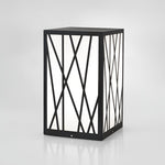 20W Square Solar LED Bollard Lights with Linear Pattern Lampshade - Lamp Outdoor