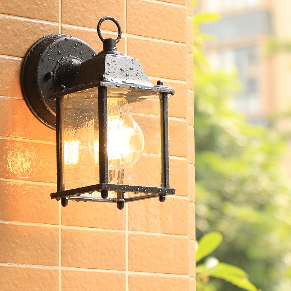 Square Glass Wall Lamp Outdoor Wall Sconce Lighting LED Waterproof Wall Lights - Lamp Outdoor