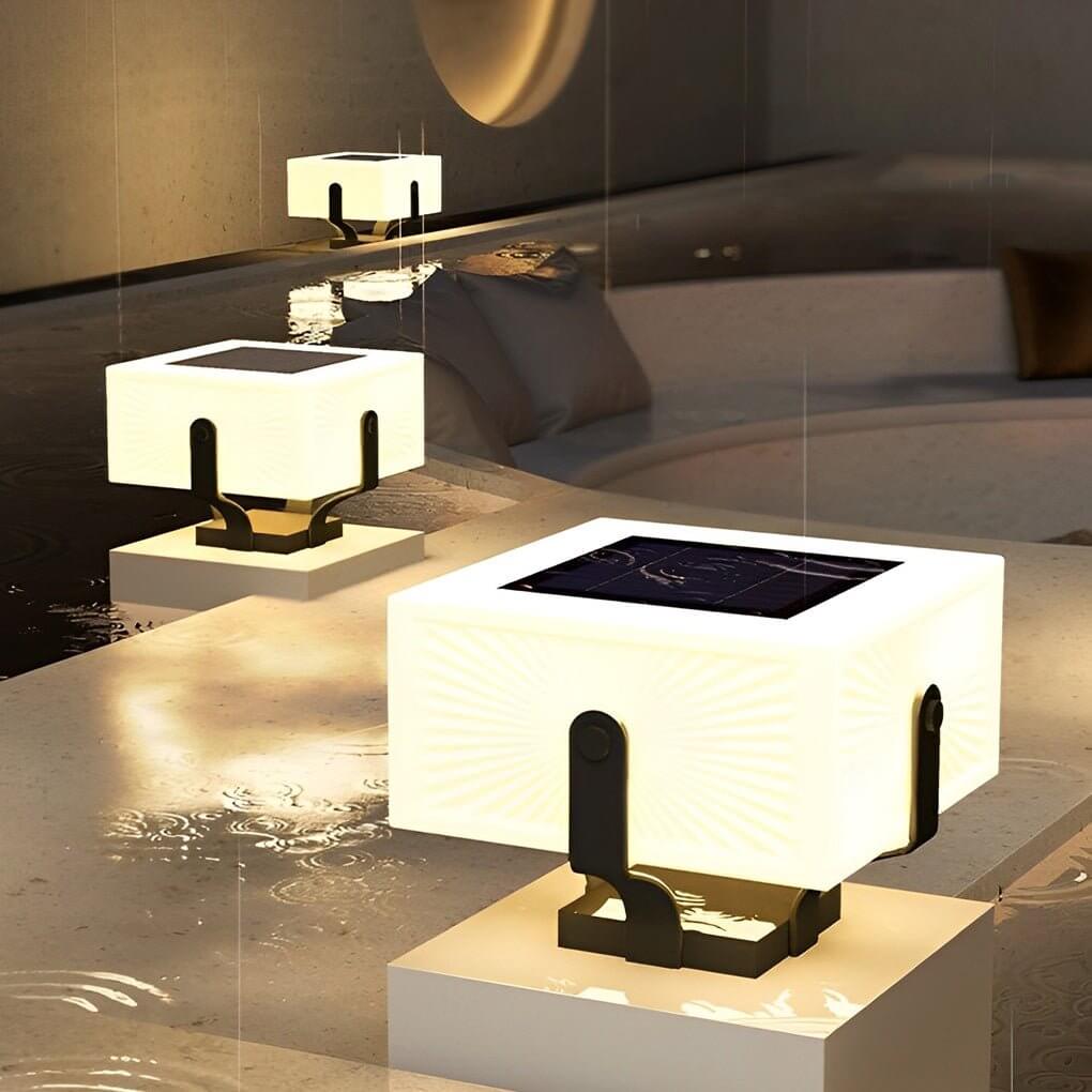 Square IP65 Waterproof LED Creative Modern Solar Fence Post Lights - Lamp Outdoor