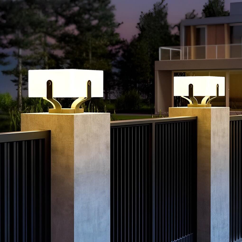 Square IP65 Waterproof LED Creative Modern Solar Fence Post Lights - Lamp Outdoor