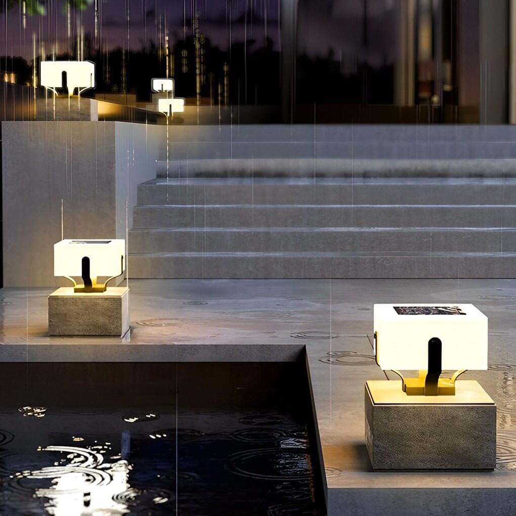Square IP65 Waterproof LED Creative Modern Solar Fence Post Lights - Lamp Outdoor