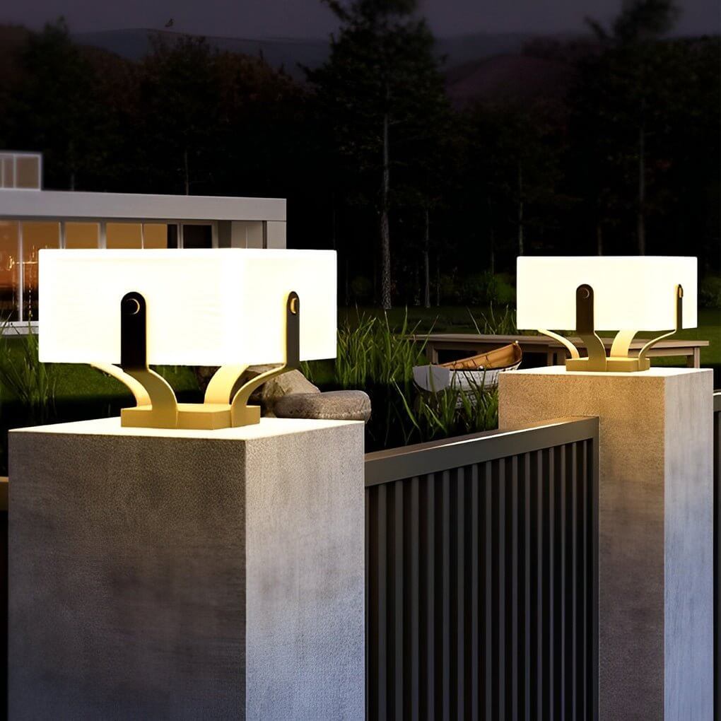 Square IP65 Waterproof LED Creative Modern Solar Fence Post Lights - Lamp Outdoor