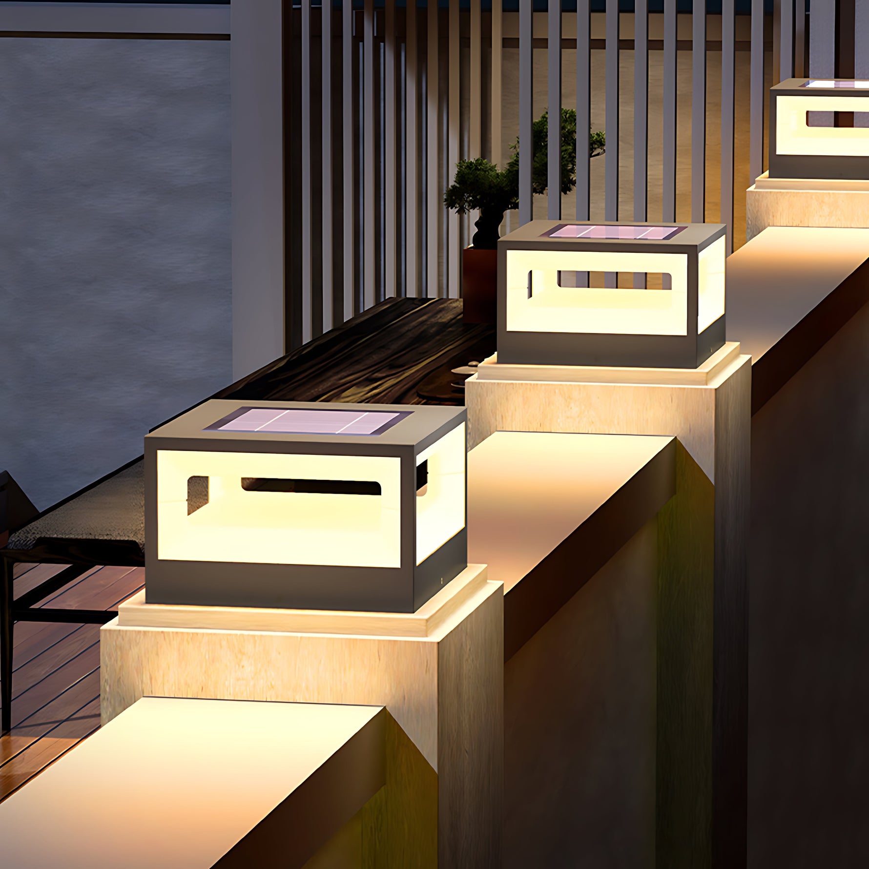 Hollow Square Pillar Light Waterproof - Lamp Outdoor