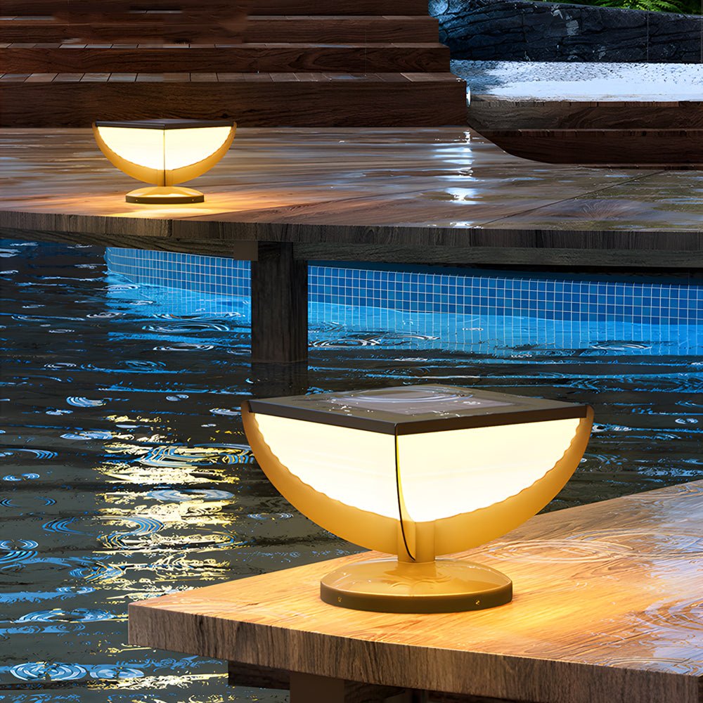 Square Metal Solar Garden Light LED Outdoor Light Post Waterproof Fence Column Head Lamp Pillar Light - Lamp Outdoor