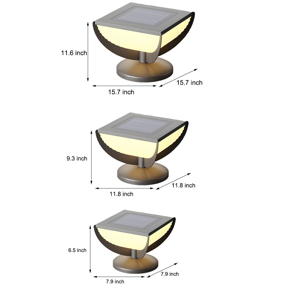 Square Metal Solar Garden Light LED Outdoor Light Post Waterproof Fence Column Head Lamp Pillar Light - Lamp Outdoor