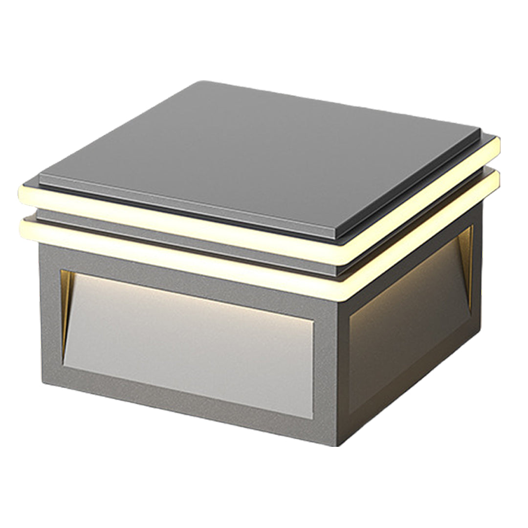 Waterproof Metal Pillar Lights Square Minimalist Style - Lamp Outdoor