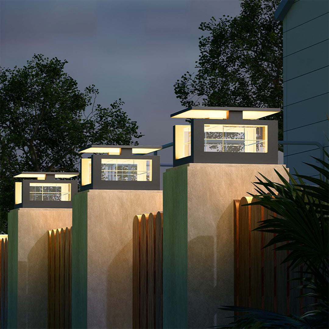 Stainless Steel LED Pillar Lights Waterproof with Acrylic Lampshade - Lamp Outdoor