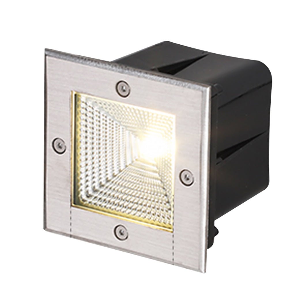 Square 90-260V In-Wall Recessed 4W LED Step Lights for Outdoor Stairs, Deck, and Patio - Lamp Outdoor