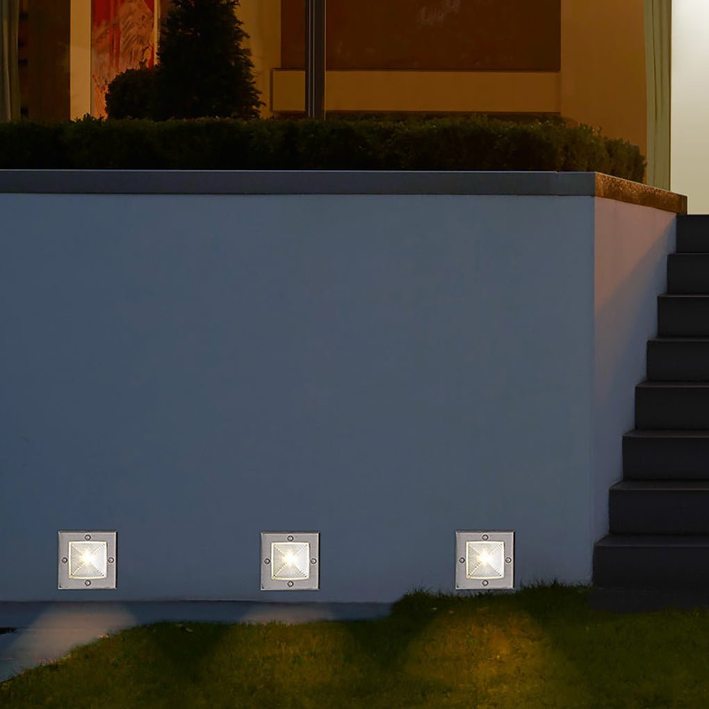 Square 90-260V In-Wall Recessed 4W LED Step Lights for Outdoor Stairs, Deck, and Patio - Lamp Outdoor