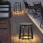 Stainless Steel Round Stool Solar Light Dual-Purpose Outdoor LED Fixture - Lamp Outdoor