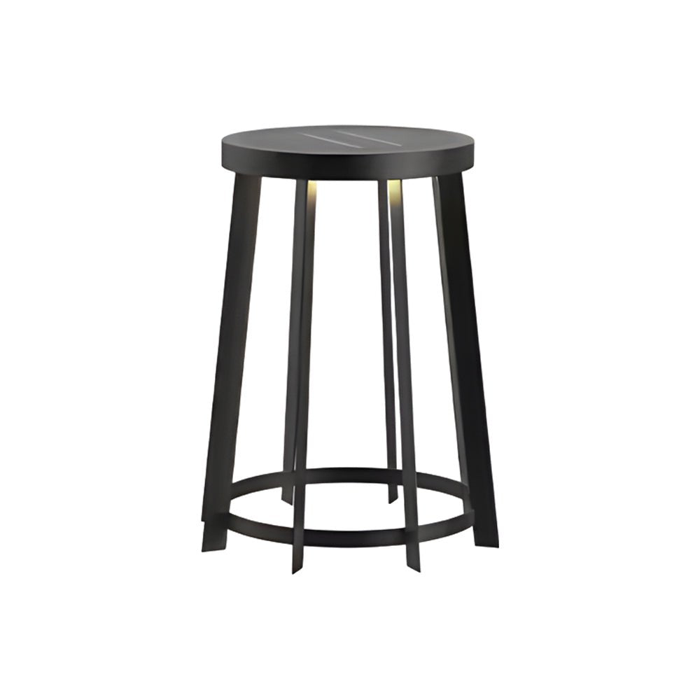 Stainless Steel Round Stool Solar Light Dual-Purpose Outdoor LED Fixture - Lamp Outdoor
