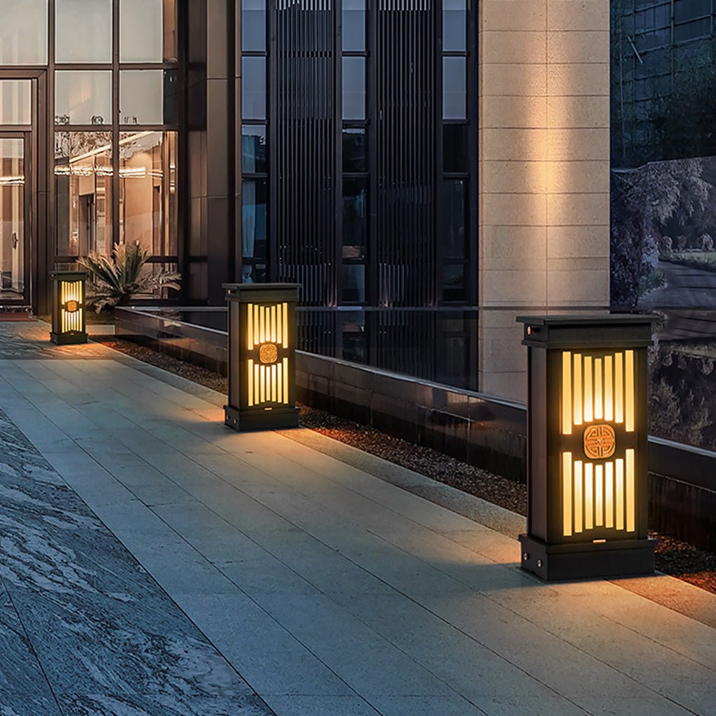 Traditional LED Post Light Retro Black Waterproof Outdoor Garden Lighting - Lamp Outdoor