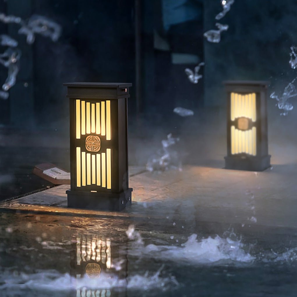 Traditional LED Post Light Retro Black Waterproof Outdoor Garden Lighting - Lamp Outdoor