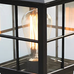 Traditional Square Waterproof LED Black Classic Solar Pillar Lights - Lamp Outdoor