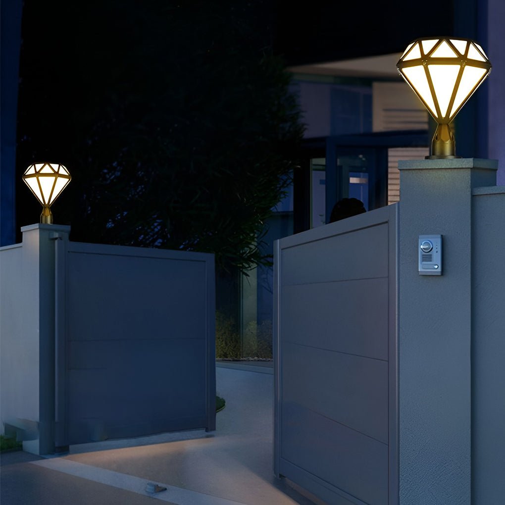 Unique Diamond-shaped LED Post Lights Outdoor Lights Waterproof Fence Post Lights - Lamp Outdoor