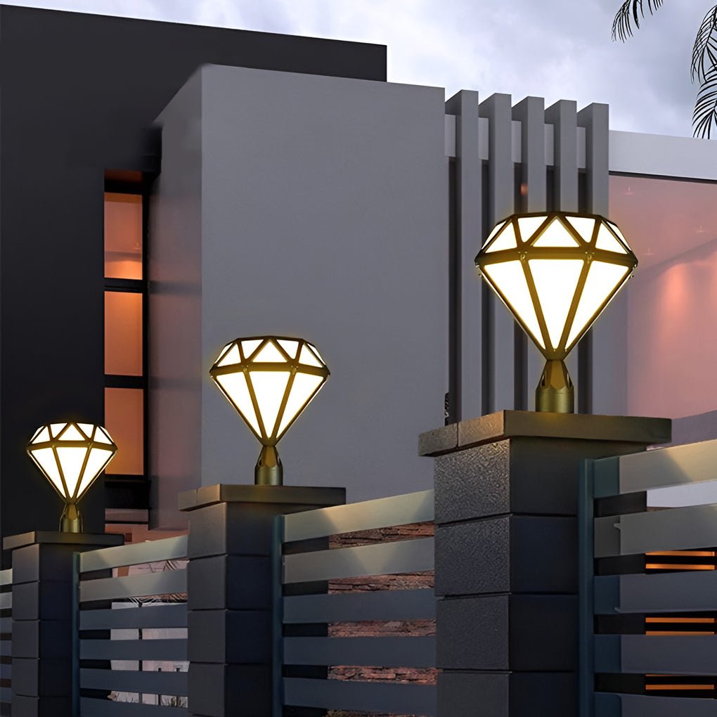 Unique Diamond-shaped LED Post Lights Outdoor Lights Waterproof Fence Post Lights - Lamp Outdoor