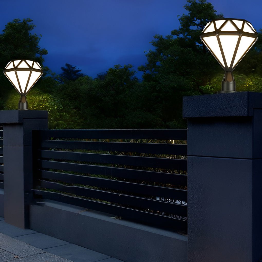Unique Diamond-shaped LED Post Lights Outdoor Lights Waterproof Fence Post Lights - Lamp Outdoor