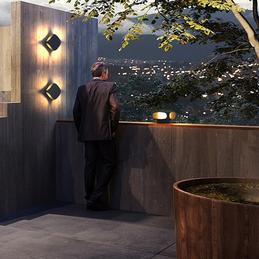 Square LED Waterproof Black Modern Outdoor Wall Lights Fence Post Lights - Lamp Outdoor