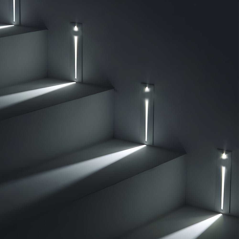 Vertical Motion Sensor LED Stair Light Wall Recessed Contemporary Lighting For Indoor and Outdoor Steps - Lamp Outdoor