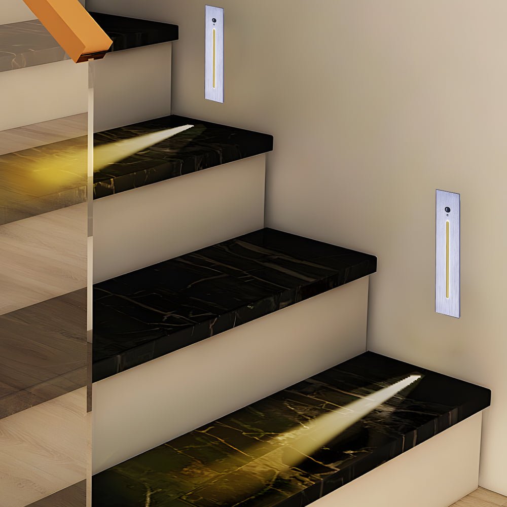 Vertical Motion Sensor LED Stair Light Wall Recessed Contemporary Lighting For Indoor and Outdoor Steps - Lamp Outdoor