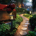 Wide Top LED Post Lights with Rain Shield & Hollow Interior Dual Power Options - Lamp Outdoor