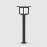 Wide Top LED Post Lights with Rain Shield & Hollow Interior Dual Power Options - Lamp Outdoor