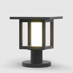 Wide Top LED Post Lights with Rain Shield & Hollow Interior Dual Power Options - Lamp Outdoor