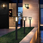 Wide Top LED Post Lights with Rain Shield & Hollow Interior Dual Power Options - Lamp Outdoor