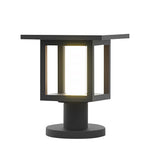 Wide Top LED Post Lights with Rain Shield & Hollow Interior Dual Power Options - Lamp Outdoor