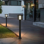Wide Top LED Post Lights with Rain Shield & Hollow Interior Dual Power Options - Lamp Outdoor
