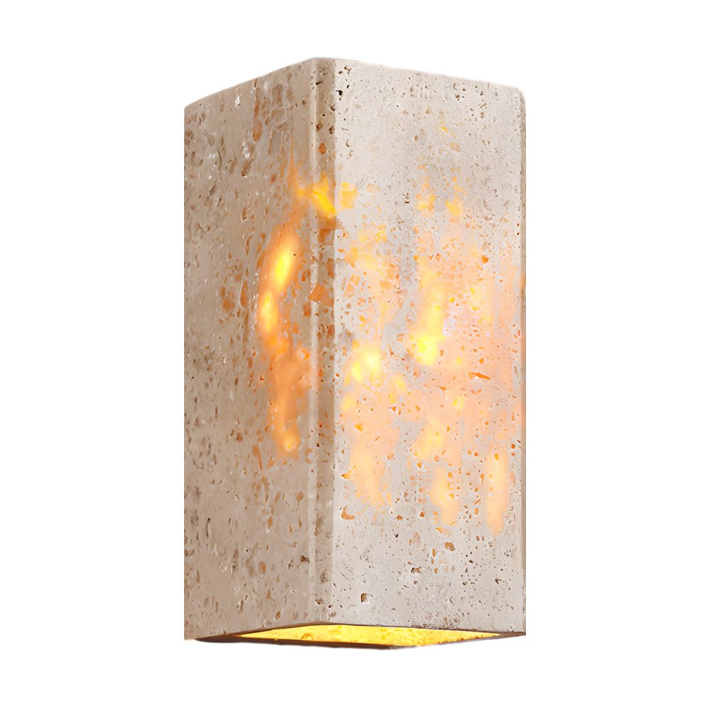 Wabi-Sabi Yellow Travertine LED Wall Sconce - Square/Rectangle - Lamp Outdoor