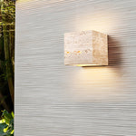 Wabi-Sabi Yellow Travertine LED Wall Sconce - Square/Rectangle - Lamp Outdoor