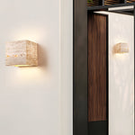 Wabi-Sabi Yellow Travertine LED Wall Sconce - Square/Rectangle - Lamp Outdoor