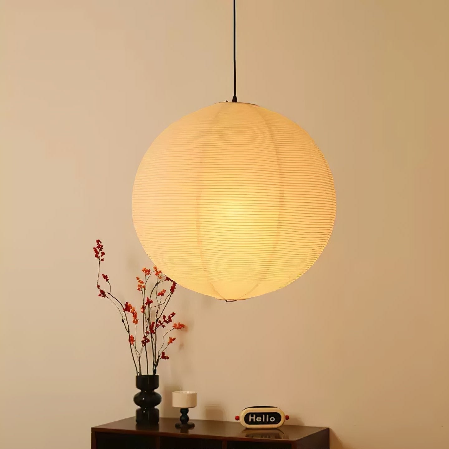 Washi Paper Round Series Pendant Lamp - Lamp Outdoor