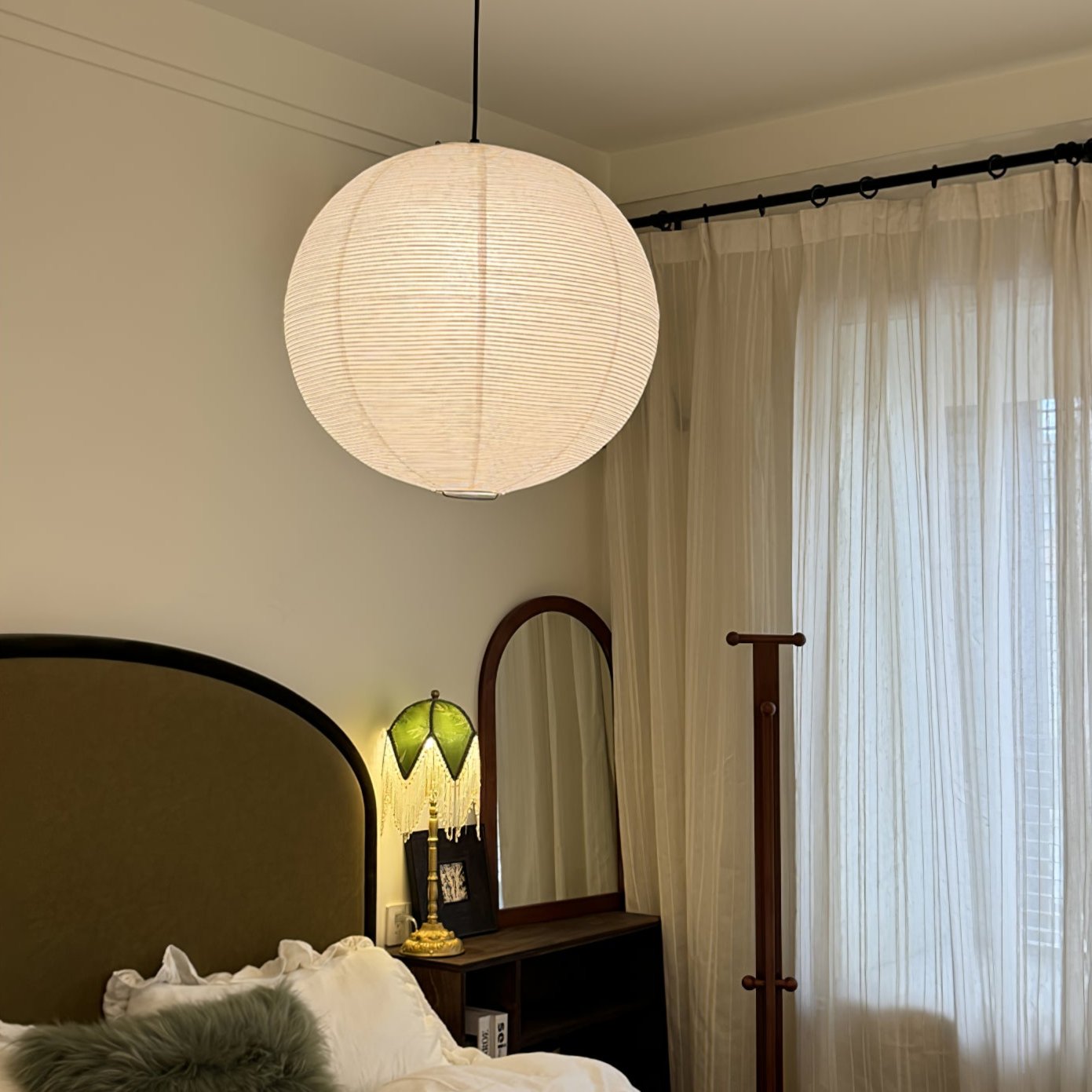Washi Paper Round Series Pendant Lamp - Lamp Outdoor