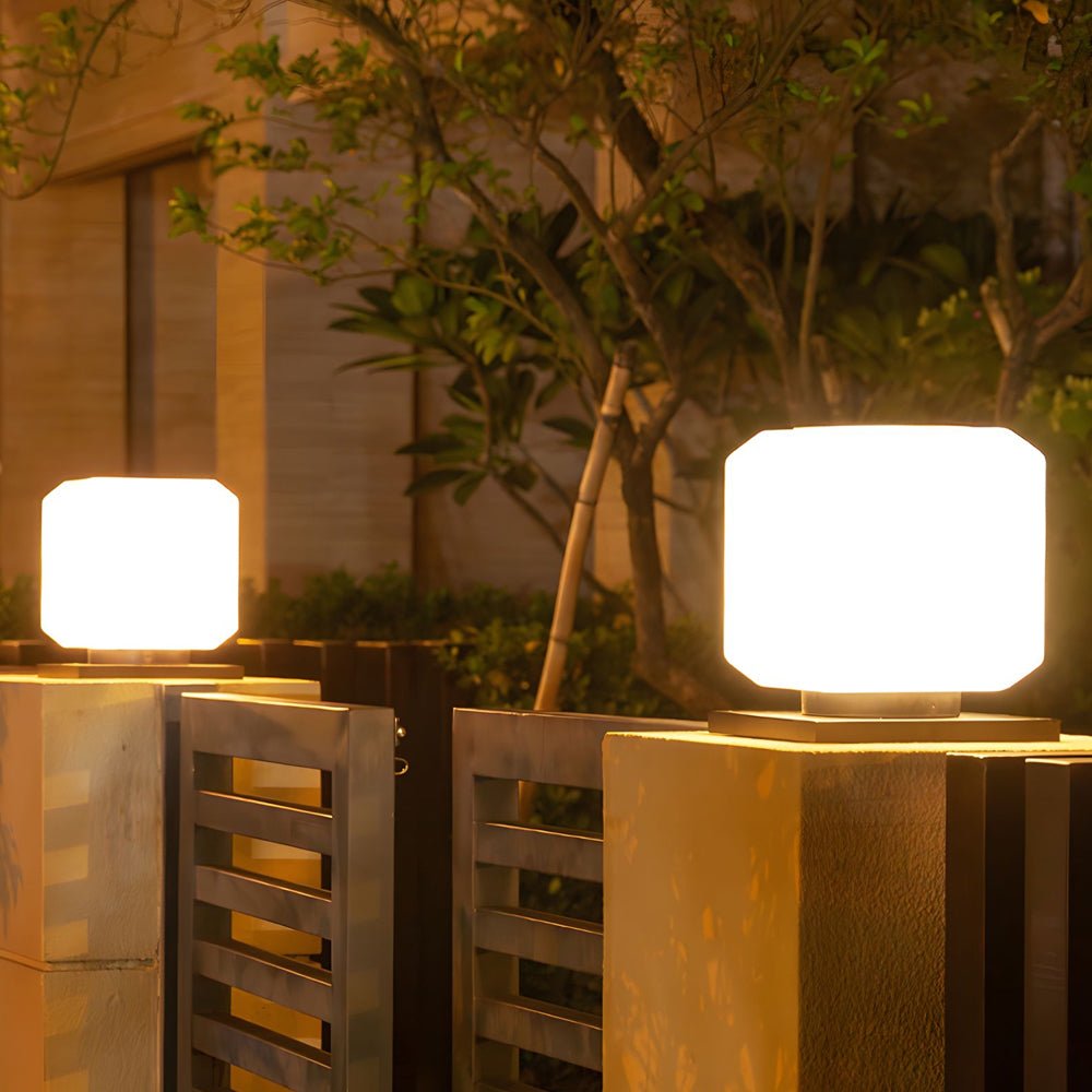 Waterproof Cube Outdoor LED Pier Mount Post Lamp for Garden - Lamp Outdoor