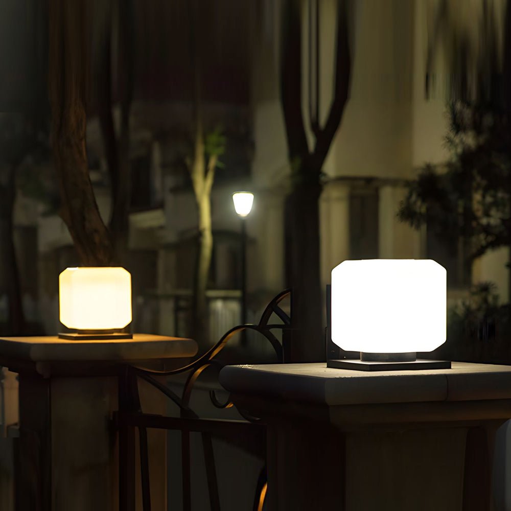 Waterproof Cube Outdoor LED Pier Mount Post Lamp for Garden - Lamp Outdoor