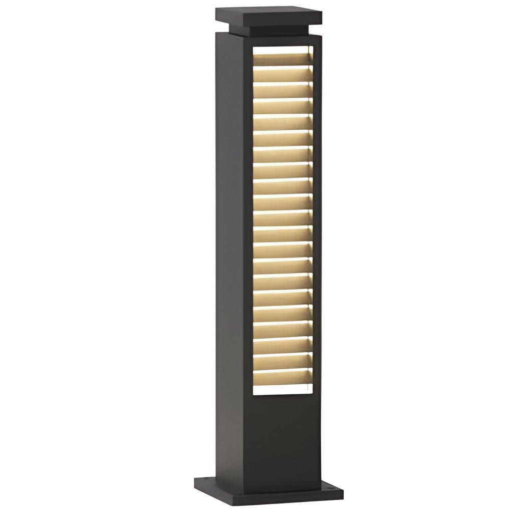 Sleek Stainless Steel LED Louvered Pathway Bollard Lights Modern Waterproof Design - Lamp Outdoor