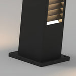 Sleek Stainless Steel LED Louvered Pathway Bollard Lights Modern Waterproof Design - Lamp Outdoor