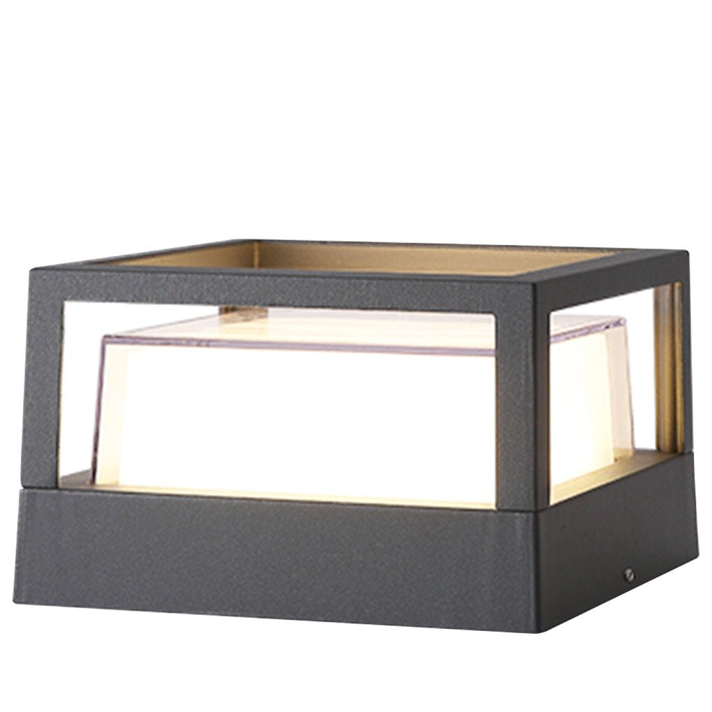 Square Double Layer Shade Outdoor Pier Mount Light Post Lamp - Lamp Outdoor