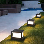 Square Double Layer Shade Outdoor Pier Mount Light Post Lamp - Lamp Outdoor